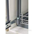 Soft-close pull-out stainless steel corner drawer basket